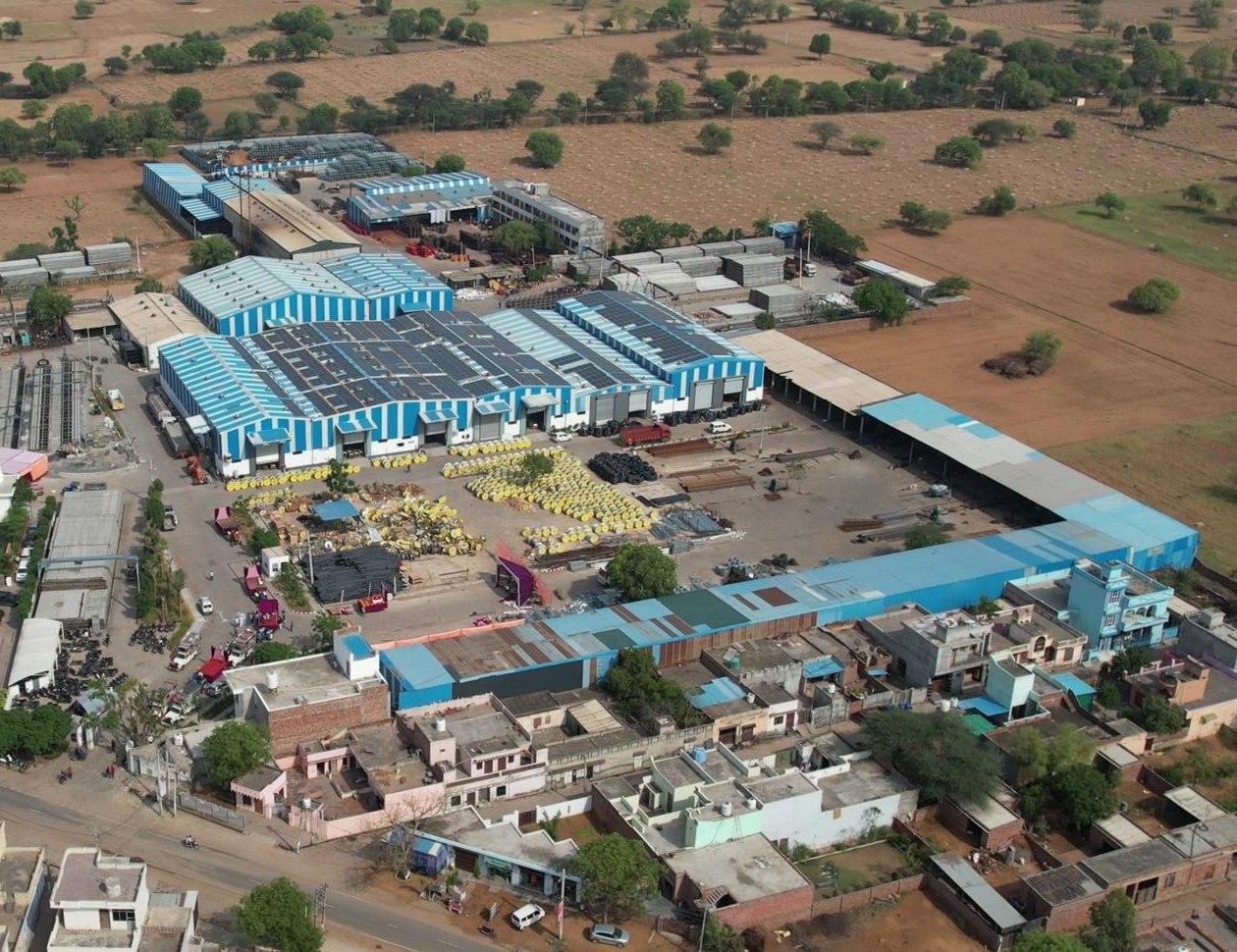Aerial view of the Aggarwal Global manufacturing campus at Bhiwani, Haryana